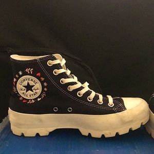Women's Converse Canvas Chuck Taylor All Star Lugged "It's OK To Wander" - Black